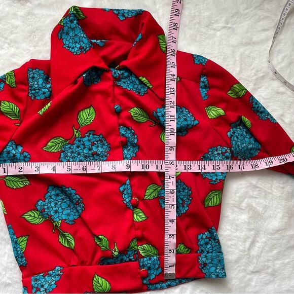 Vintage Red And Blue Floral Dress Set - Picture 8 of 10